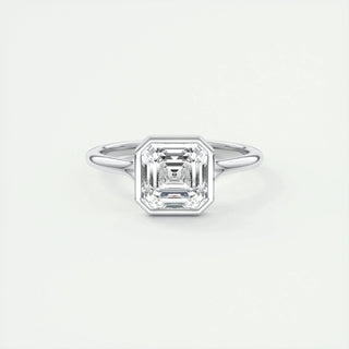 2.03 CT Asscher Cut Bezel Solitaire Moissanite Engagement Ring