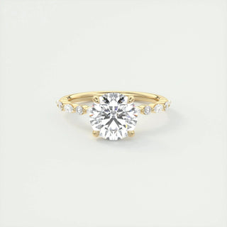 2.0 CT Round Cut Pave Moissanite Engagement Ring