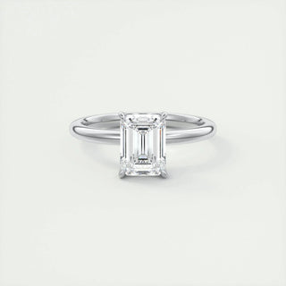 Dazzling 1.91ct emerald solitaire moissanite ring three quarter angled view