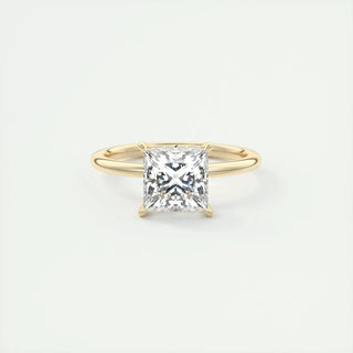 2.08 CT Princess Solitaire Bridal Moissanite Engagement Ring band view