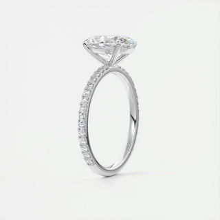 1.91CT Oval Cut Solitaire Pave Moissanite Engagement Ring