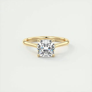 2.15 CT Cushion Cut Cathedral Solitaire Moissanite Engagement Ring