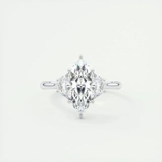 1.98 CT Marquise Cut Three Stone Moissanite Engagement Ring
