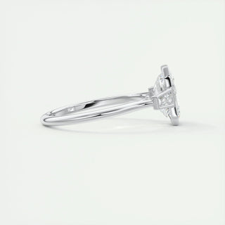 2.30CT Emerald Cut Bezel 3 Stone Diamond Moissanite Engagement Ring