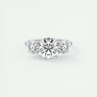 2.0 CT Round Cut Three Stone Diamond Moissanite Engagement Ring