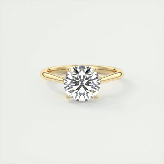 Modern 2.0ct round solitaire moissanite ring detail view of the band
