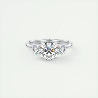 2.0CT Round Cut Three Stone Diamond Moissanite Engagement Ring