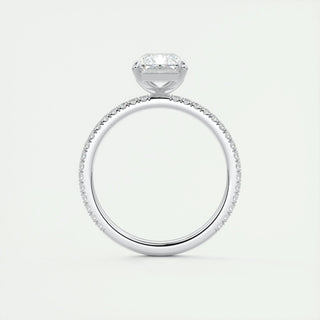 2.10 CT Radiant Cut Pave Diamond Moissanite Engagement Ring