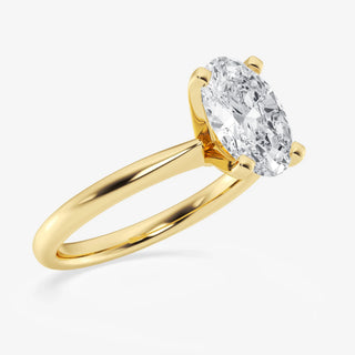 Classic 1.0ct oval solitaire moissanite ring shown on a finger