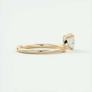 1.91CT Emerald Cut East West Diamond Solitaire Moissanite Engagement Ring