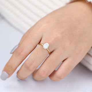 1.33 CT Oval Brilliant Solitaire Moissanite Engagement Ring angle view