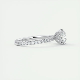 Chic 2.15ct cushion solitaire moissanite ring top view