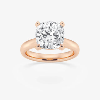 Gorgeous 1.0ct cushion solitaire moissanite ring three quarter angled view