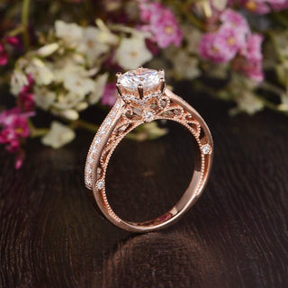 Gorgeous 1.35ct round solitaire moissanite ring sparkle close up