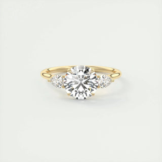 Gorgeous 2.0ct round three stone moissanite ring front view