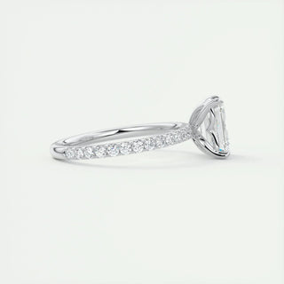 Gorgeous 1.91ct emerald solitaire moissanite ring three quarter angled view