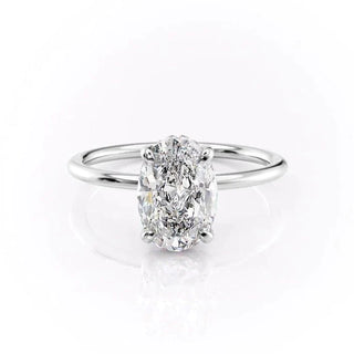 2.72 CT Oval Solitaire Sparkling Moissanite Engagement Ring sparkle view