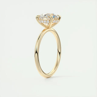 2.0 CT Round Cut Hidden Halo Solitaire Moissanite Engagement Ring