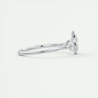 1.33 CT Pear Bezel 3 Stone Diamond Moissanite Engagement Ring