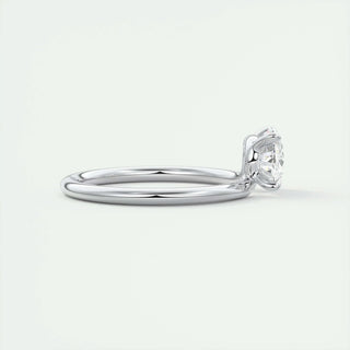 Exquisite 1.91ct oval solitaire moissanite ring three quarter angled view