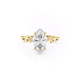 1.58CT Marquise Cut Twig Style Moissanite Engagement Ring