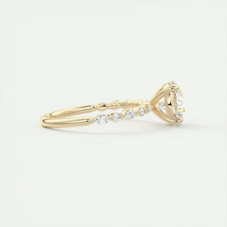 2.0 CT Round Cut Pave Moissanite Engagement Ring