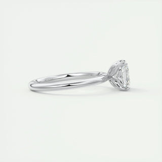 Radiant 2.03ct asscher solitaire moissanite ring detail view of the band