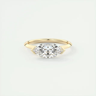 1.98CT Marquise Half Bezel Solitaire Moissanite Engagement Ring