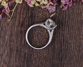 Chic 1.60ct round solitaire moissanite ring sparkle close up