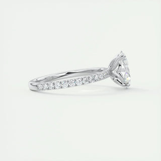 1.91 CT Oval Cut Pave Diamond Moissanite Engagement Ring