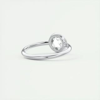1.19CT Round Cut Bezel Solitaire Moissanite Diamond Engagement Ring
