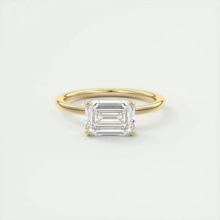 1.91 CT Emerald Cut Solitaire Moissanite Engagement Ring front view