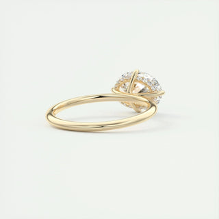Classic 1.91ct oval hidden halo moissanite ring sparkle close up