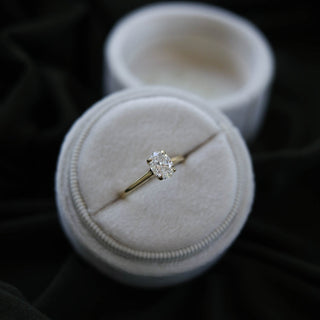 0.75 CT Round Brilliant Solitaire Moissanite Engagement Ring on hand