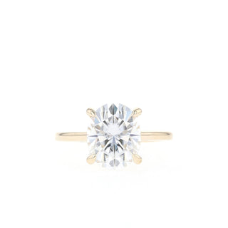 0.75 CT Round Brilliant Solitaire Moissanite Engagement Ring full view