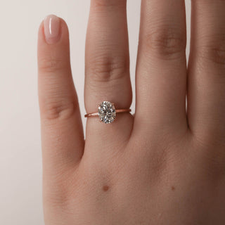 0.75 CT Round Brilliant Solitaire Moissanite Engagement Ring side view