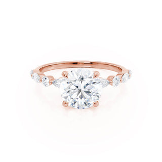 Modern 1.0ct round solitaire moissanite ring close up of the setting image 2