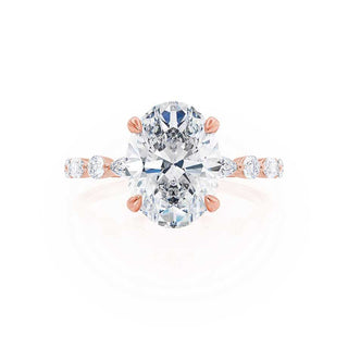 Stunning 0.90ct oval solitaire moissanite ring front view