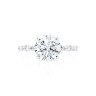Brilliant 1.0ct round solitaire moissanite ring side profile view image 3