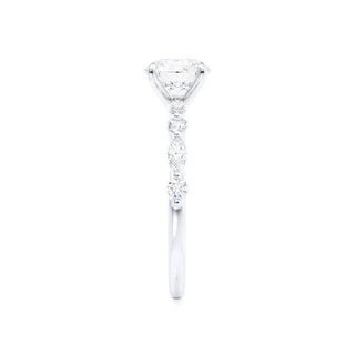 Bold 1.0ct round solitaire moissanite ring top view
