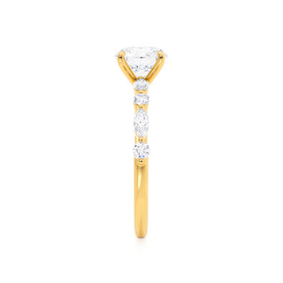 Brilliant 0.90ct oval solitaire moissanite ring shown on a finger