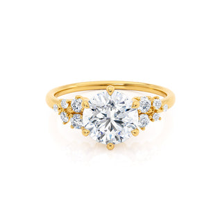 1.90 CT Round Cut Cluster Halo Moissanite Engagement Ring front view