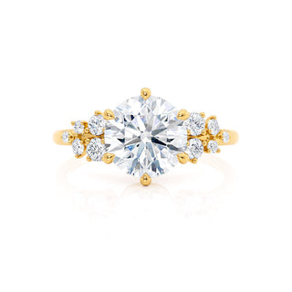 1.90 CT Round Cut Cluster Halo Moissanite Engagement Ring side view