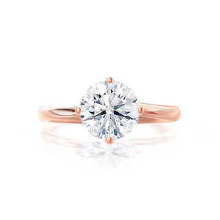 Chic 1.20ct round solitaire moissanite ring side profile view