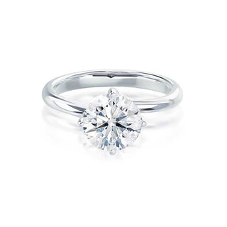 Refined 1.20ct round solitaire moissanite ring front view