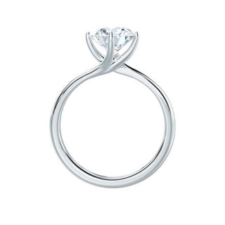 Sparkling 1.20ct round solitaire moissanite ring close up of the setting