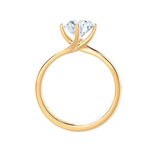 Brilliant 1.20ct round solitaire moissanite ring close up of the setting
