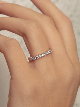 0.35CTW Round Brilliant Cut Half Eternity Perfect Moissanite Wedding Band