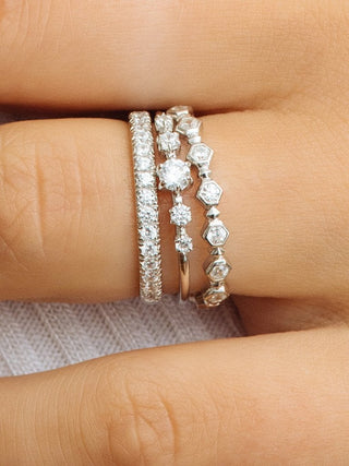 0.10CTW Round Brilliant Cut 6 Prong Perfect Wedding Band