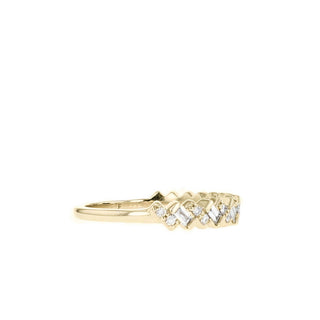 0.44ct Baguette And Round Half Eternity Moissanite Diamond Wedding Band